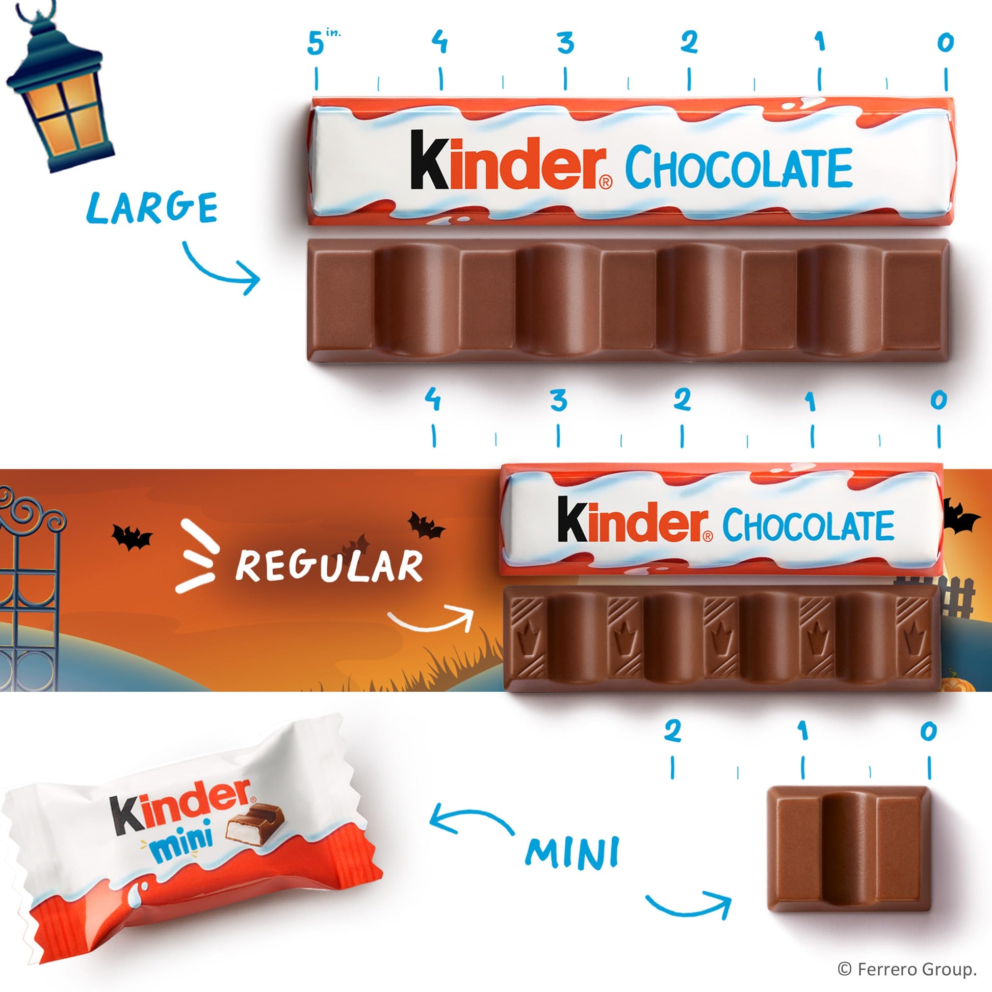 Kinder Chocolate, Milk Chocolate Bar with Creamy Milky Filling, Individually Wrapped, Snack Size, 20 Count Bag, 8.8 oz