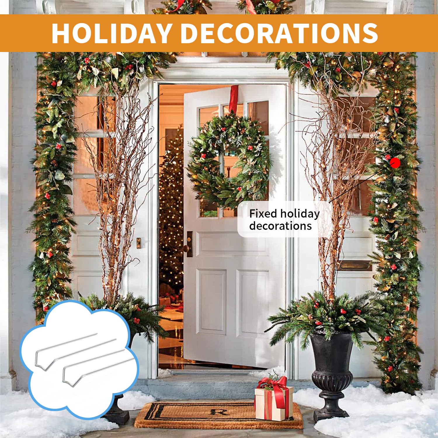 100 Pieces Floral Pins, 1.7 Inch Floral U-Pins Small Craft Plant Pins Greening Fern Pins for Floral Picks Foam Bouquet Straw Wreaths Making Supplies Holiday Flower Arrangements DIY Sewing Projects