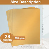 Silunkia 28 Sheets Shimmer Gold Cardstock 8.5 x 11 Metallic Paper, 250gsm/92lb Premium Glossy Paper Card Stock for DIY Cards Making, Anniversaries, Wedding Invitations, Paper Crafting, Greeting Cards