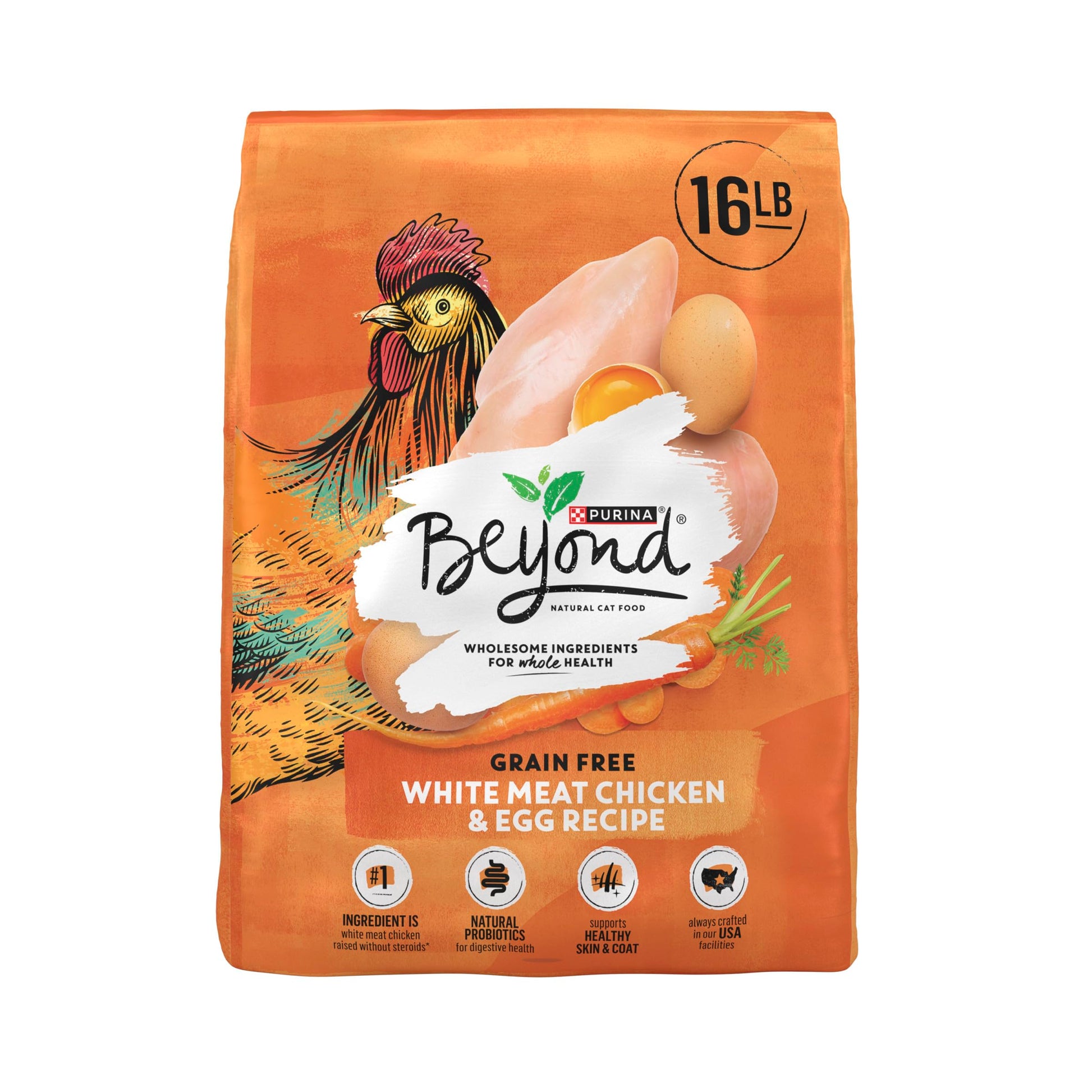 Purina Beyond Grain Free White Meat Chicken and Egg Recipe Natural Cat Food High Protein Cat Food Dry Formula - 5 lb. Bag