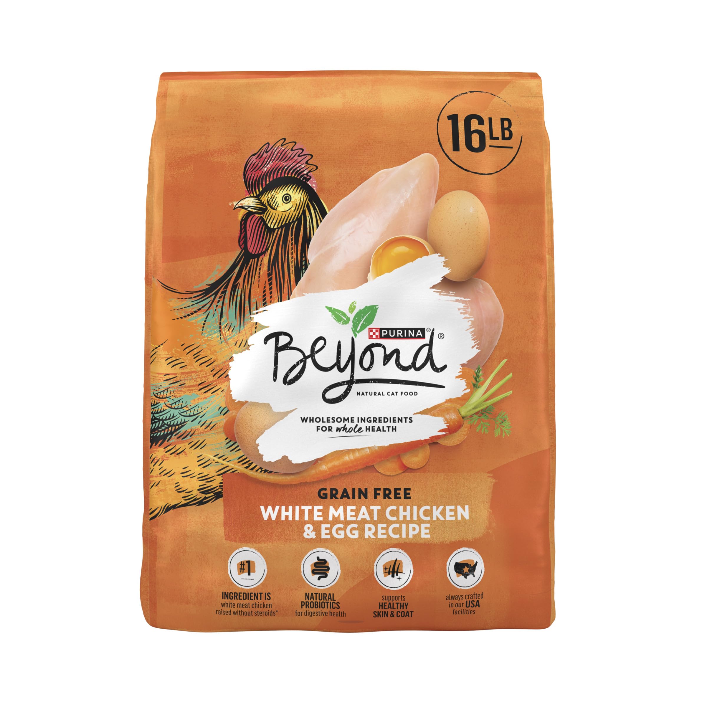 Purina Beyond Grain Free White Meat Chicken and Egg Recipe Natural Cat Food High Protein Cat Food Dry Formula - 5 lb. Bag