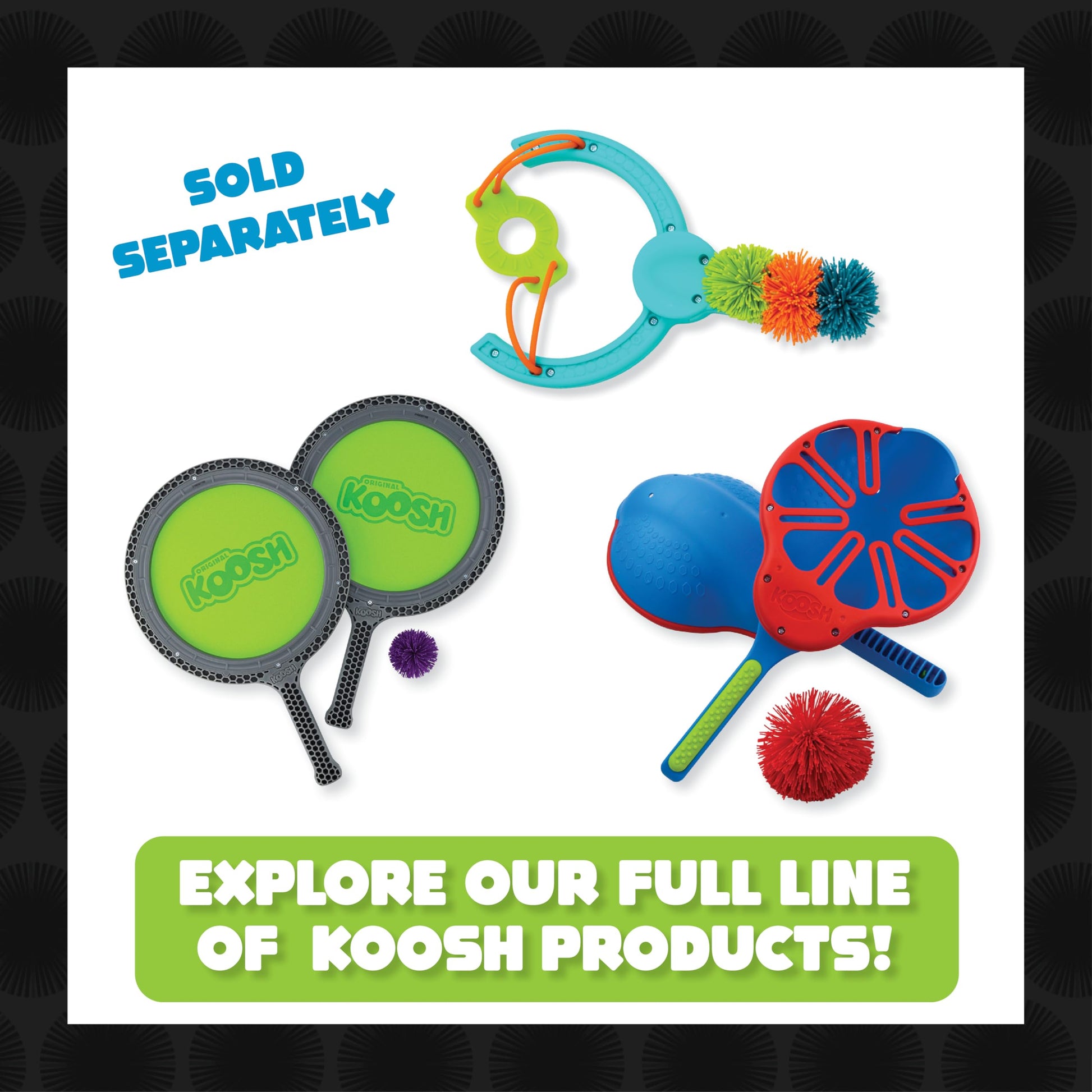 Koosh Original Classic - 3 inch Classic & Retro Toys for Ages 3 to 11, Red, Orange, Yellow, Green, Blue, Purple