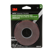 3M Super-Strength Molding Tape, 1/2 in x 15 ft, High Strength Double-Sided Adhesive, Permanently Attaches Side Moldings, Trim and Emblems to Interior and Exterior of Vehicles (03614)