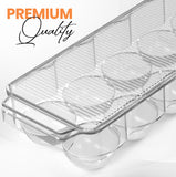 Utopia Home Egg Container With Lid and Handle for Refrigerator - Pack of 2 - Clear Stackable Egg Holder for Kitchen Storage and organization