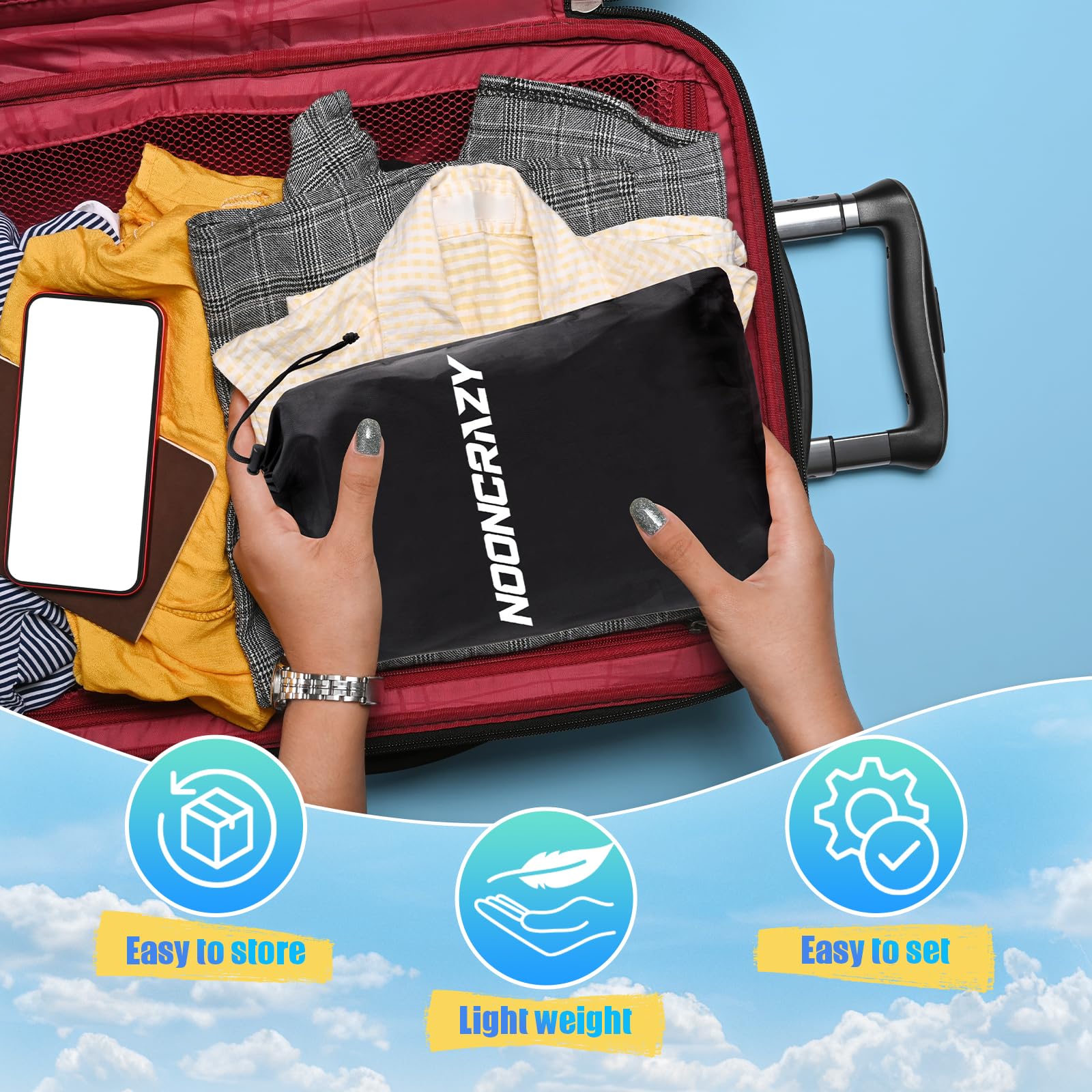 Airplane Foot Hammock, No Collapse Foot Rest for Plane Travel with Extended Adjustment Strap, Portable Desk Foot Hammock with Thickened Foam, Foot Sling Travel Essentials to Relax Your Feet