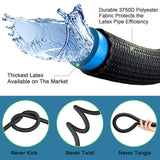 100 ft Expandable Garden Hose with 10 Function Nozzle Sprayer, Lightweight Flexible Water Hose with Durable Collapsible Latex Core & Solid Brass Fittings, 100ft Retractable Stretch Hose, Black