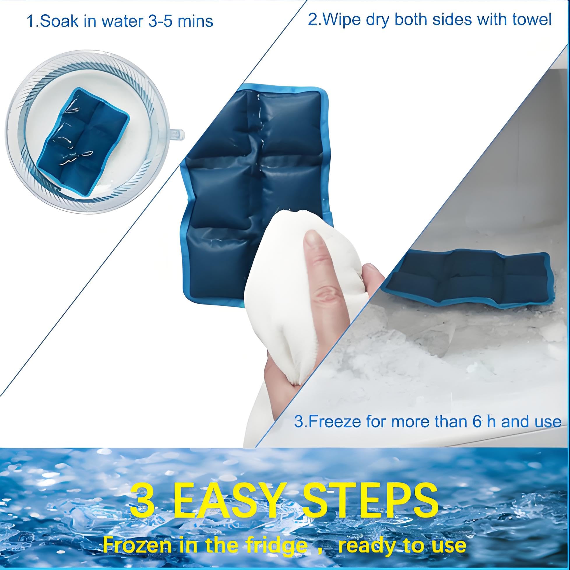 aadsioahd 4pcs Ice Packs for Lunch Boxes & Coolers - Reusable,Lightweight Cooler Ice Pack for Food Freshness, Drinks Freezer (6”x4”x0.7”) - Non-Toxic Cooler for Picnic, School, Sports & Camping