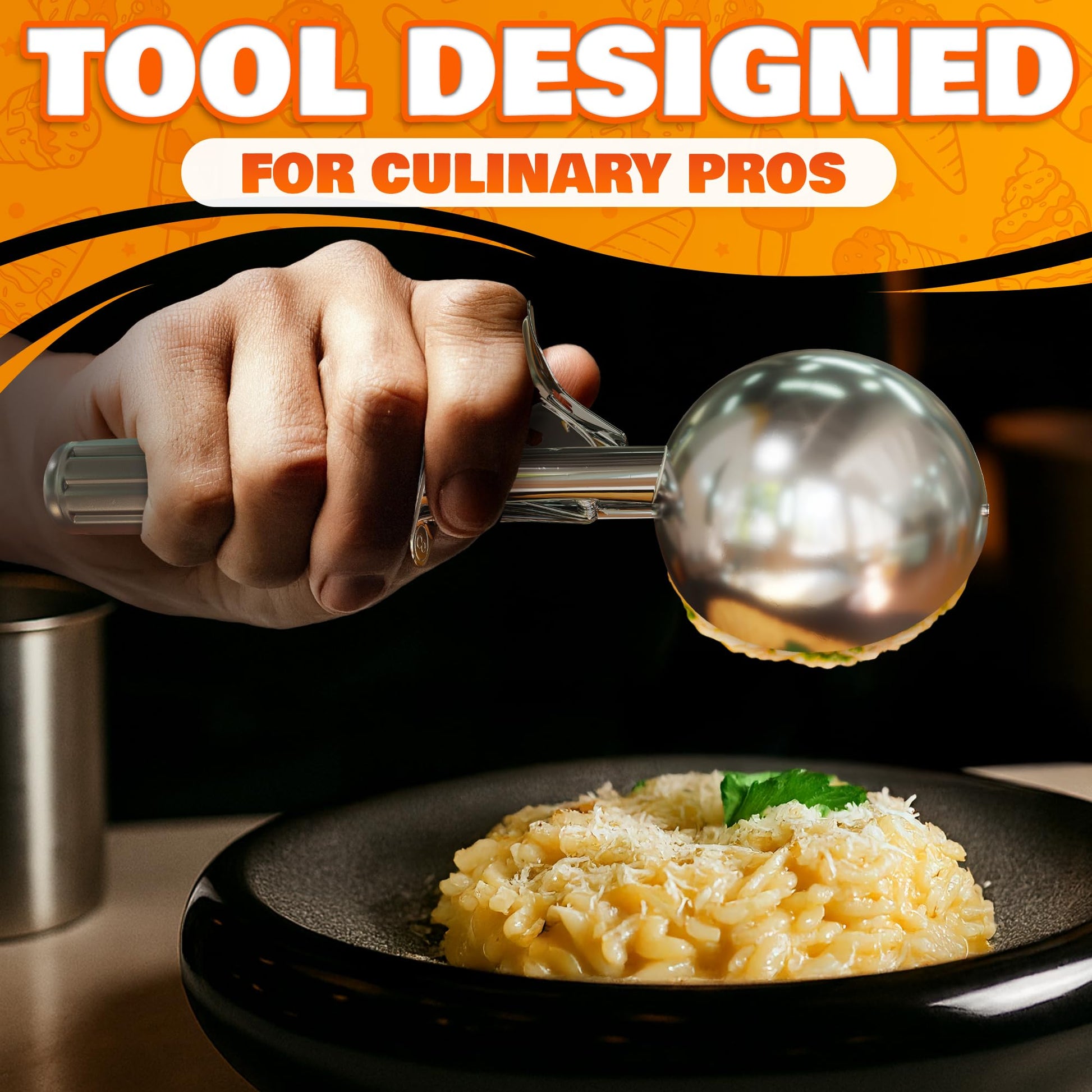 4 oz Ice Cream Scoop with Trigger Release #8 – Stainless Steel Versatile Tool for Baking, Cookies and Desserts Spoons, Easy-to-Clean, Dishwasher-Safe, Ergonomic Design for Precise Culinary Portions