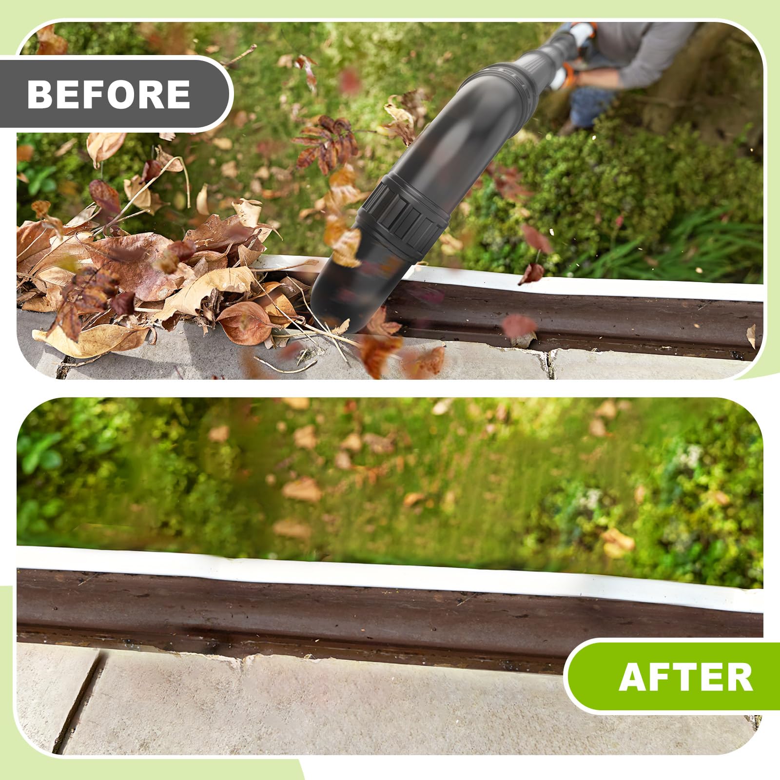 Sealegend Gutter Cleaning Attachment Kit Compatible with EGO 530CFM, 580CFM, 575CFM, 650CFM, 615CFM, LBX6000 Leaf Blowers 360° Adjustable Nozzles Extends Up to 8.3FT for Safe, Efficient Cleaning