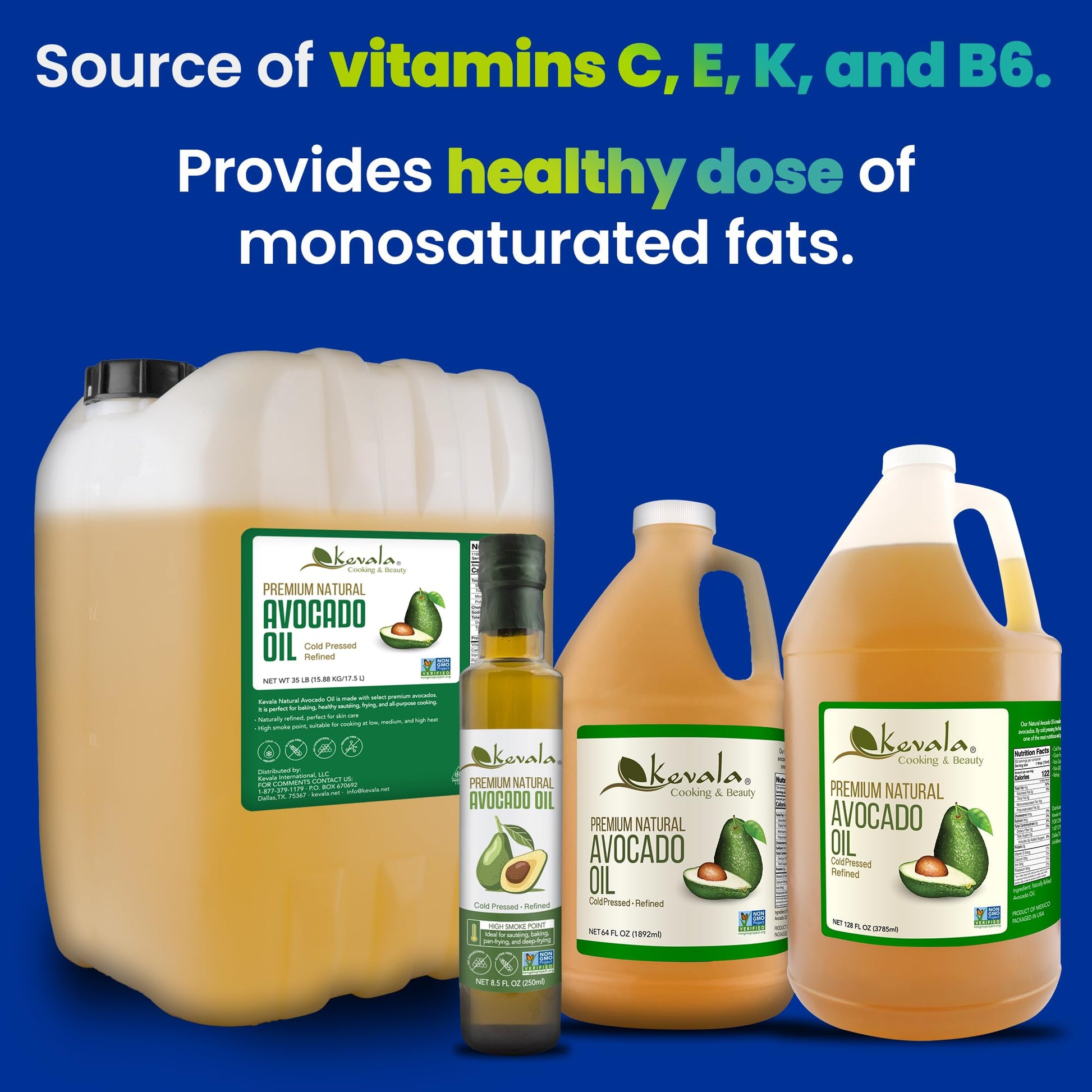 Kevala Avocado Oil, 128 Fluid Ounce