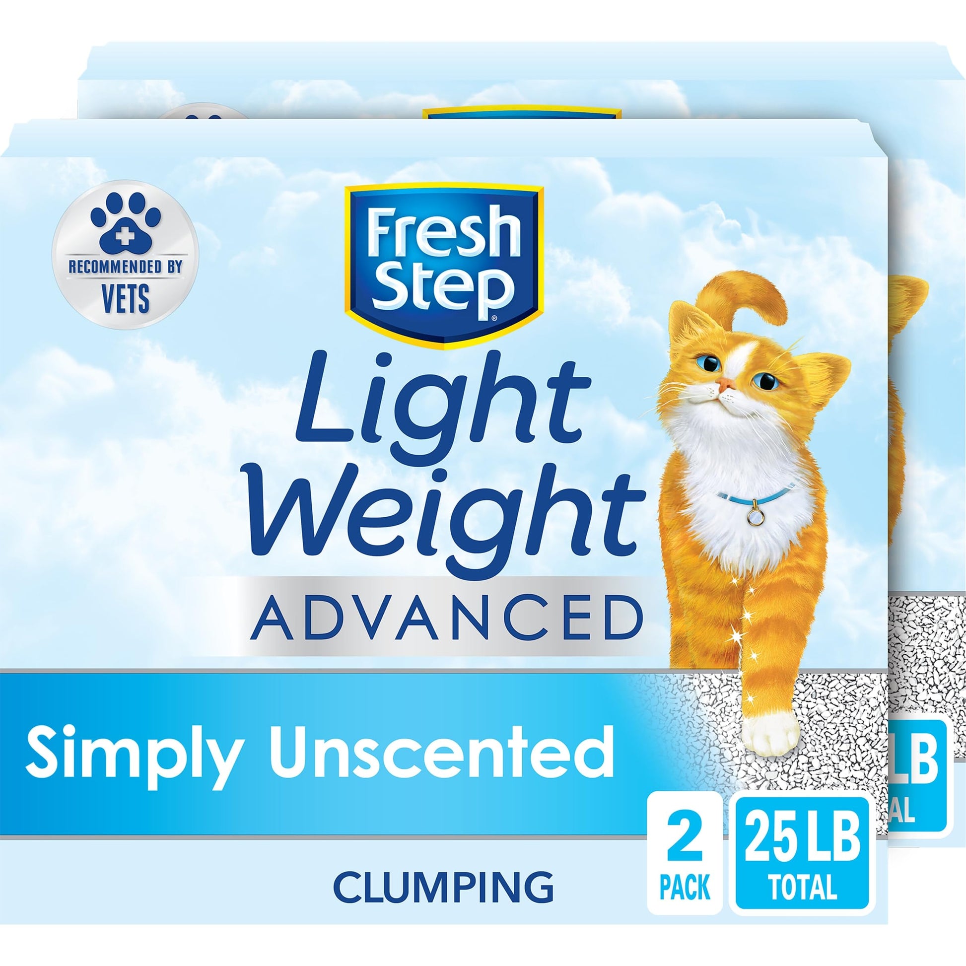 Fresh Step Light Weight Advanced Extreme Cat Litter With Febreze Freshness, Extra Strength Formula Clumping Litter With Guaranteed Odor Control, 25 lbs. (2 x 12.5 lb. Box)