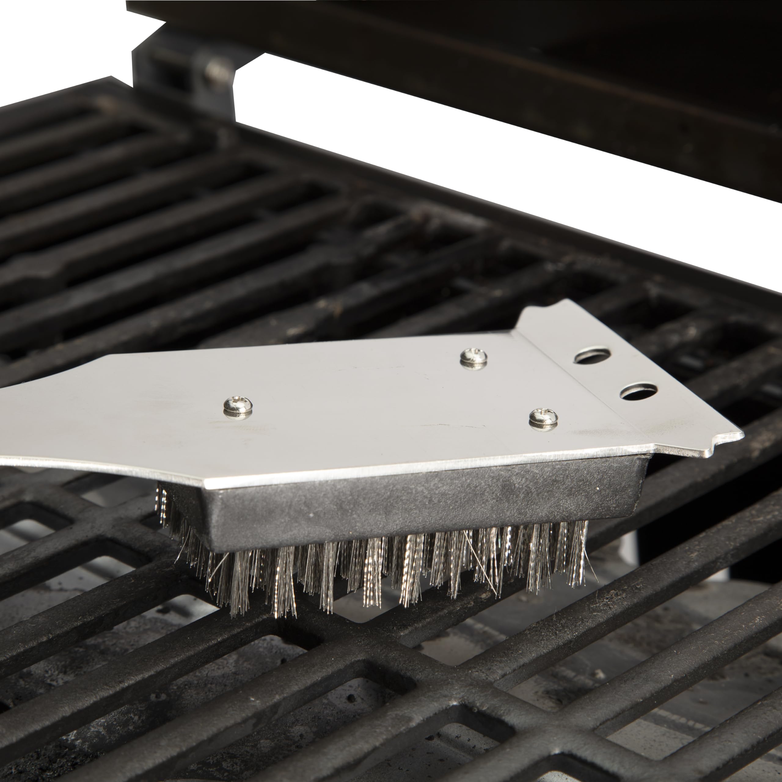 Cuisinart Stainless Steel 16.5" Long Handle Grill Cleaner Brush and Scraper for BBQ, Griddle, Grills, Cookout Tool, Grill Brush for Outdoor Grills BBQ Accessories