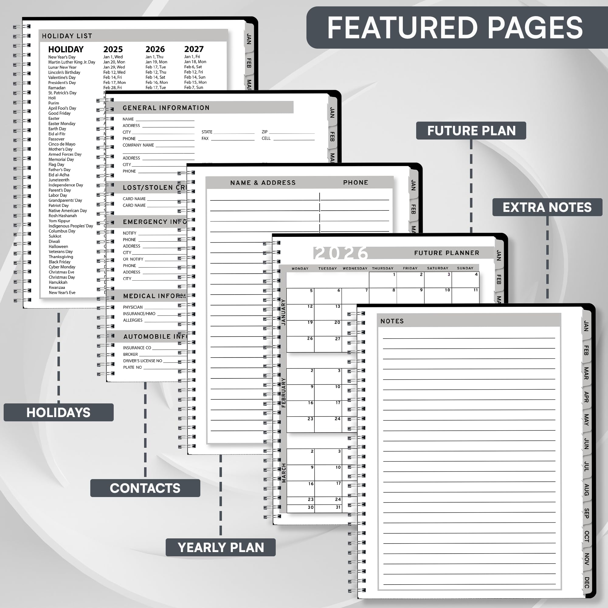 2025 Appointment Book & Planner- Ensight 8.5 x 11 inches, Large Tabbed Daily Hourly Weekly Planner, Calendar & Schedule Book 15-Minute time Slots, Business & Personal Planner Jan 2025- Dec 2025- Floral