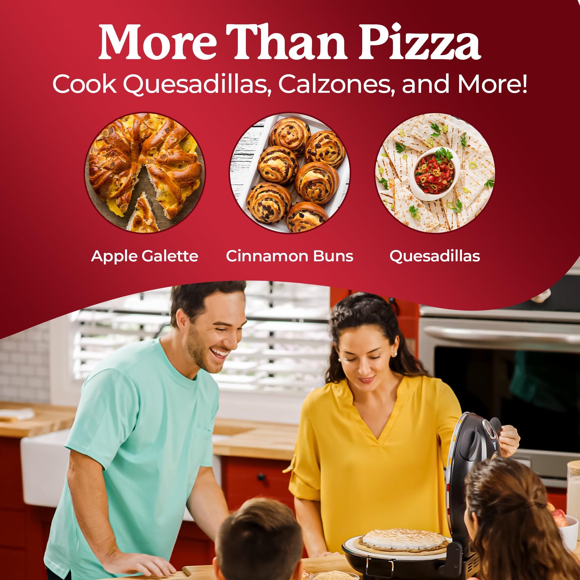 PIEZANO Crispy Crust Pizza Oven by Granitestone – 12 Inch Electric Pizza Oven Indoor Countertop Maker with Ceramic Stone Heats up to 800˚F for Delicious Stone Baked Pizzeria Style Pizza at Home