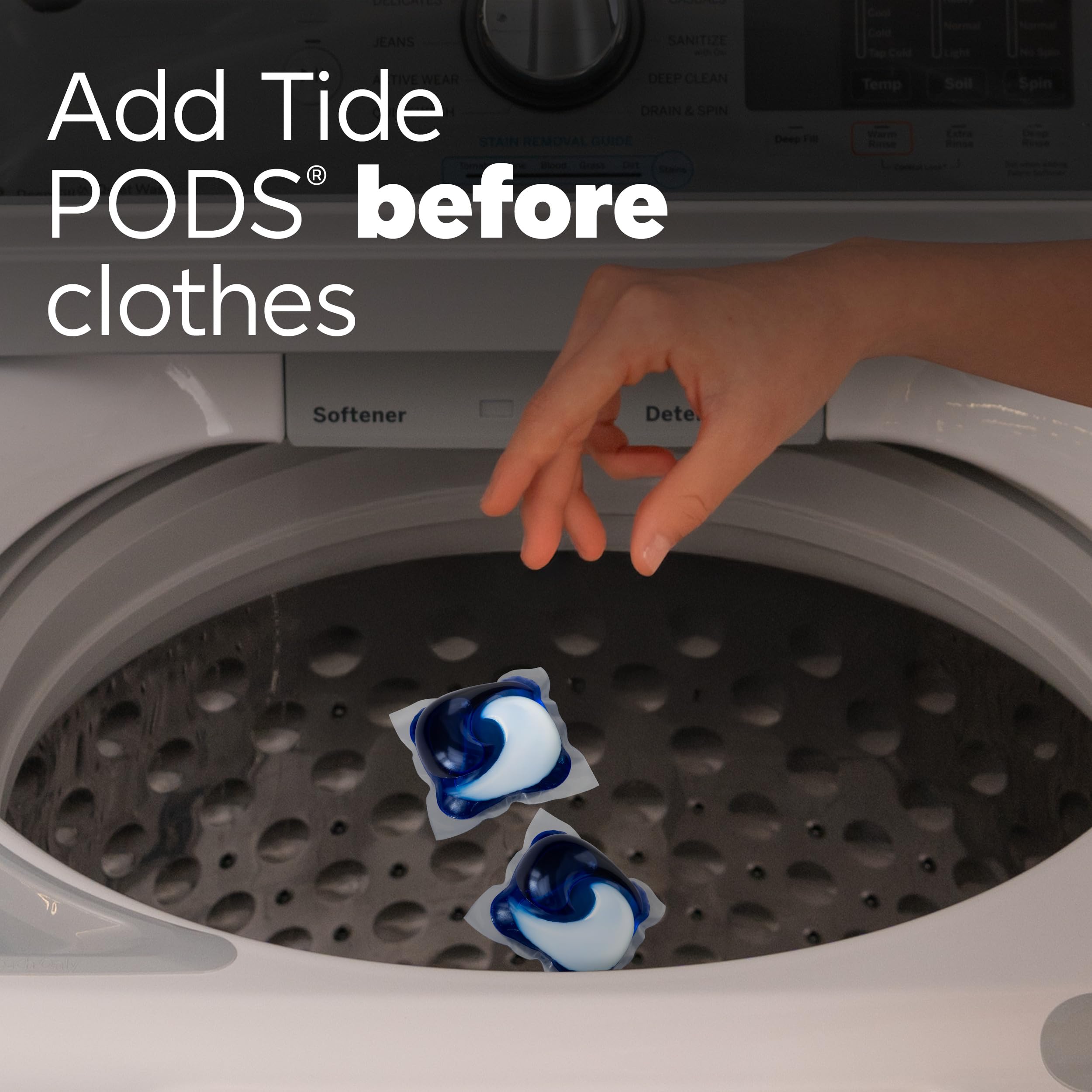 Tide PODS Laundry Detergent Pacs, 3-in-1 Stain Remover, Odor Fighter, Color Protector, 112 Count, HE compatible, Original Scent