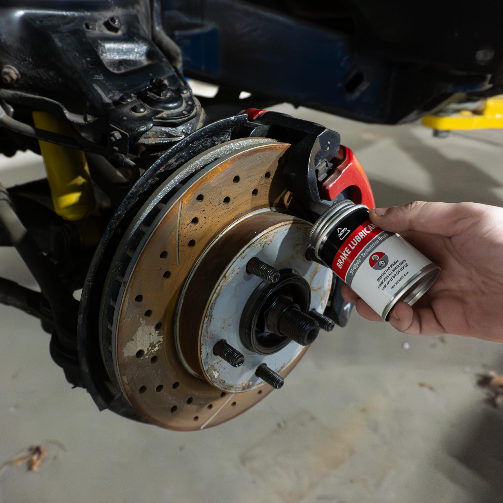 AGS Automotive Solutions 4oz Brush Top SIL-Glyde Silicone Brake Grease - Premium Brake Caliper Grease and Brake Lubricant for Optimal Performance and Longevity