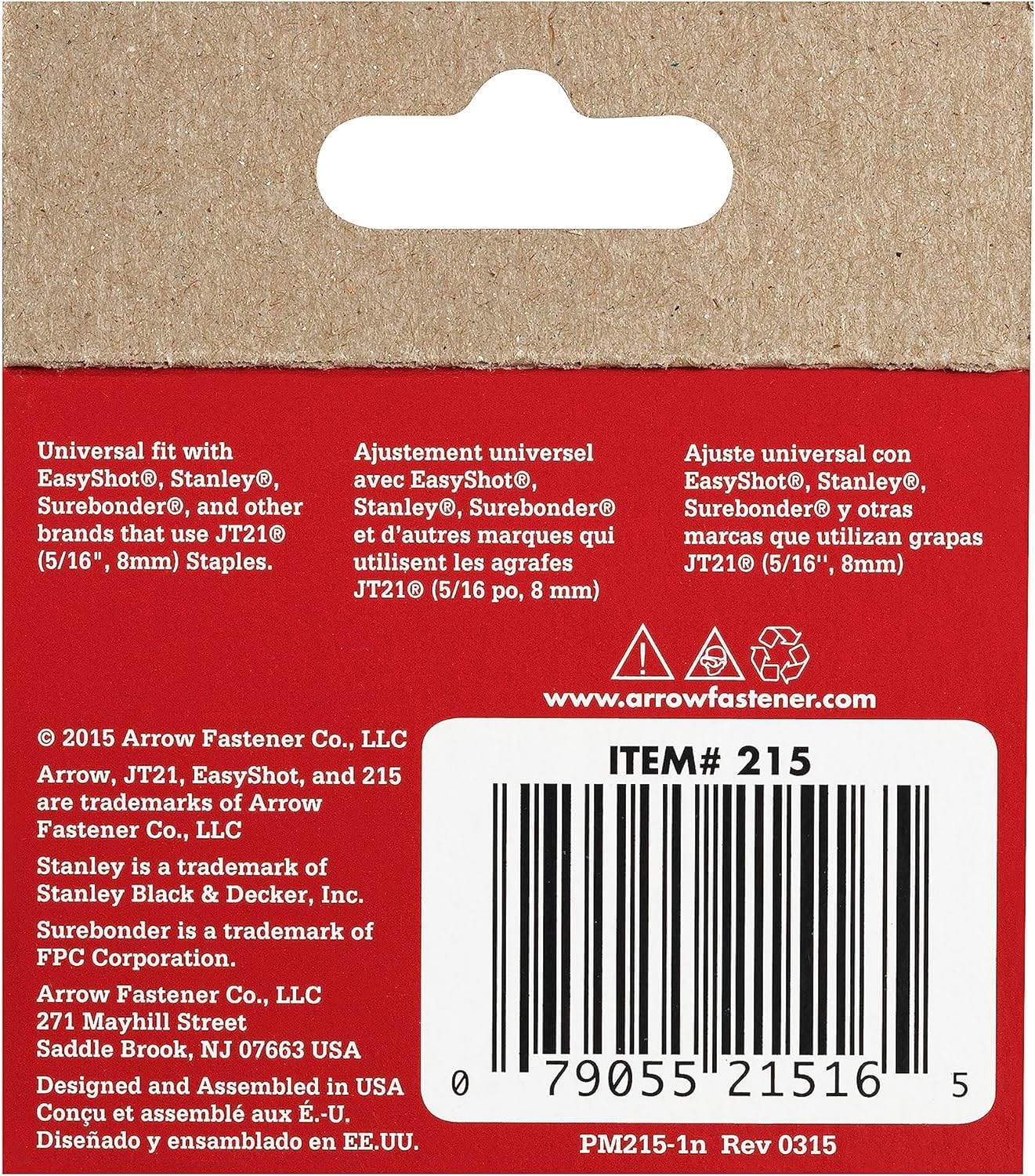 Arrow 215 JT21 Thin Wire Staples for Staple Guns and Staplers, Use for Upholstery, Crafts, General Repairs, 5/16-Inch Leg Length, 7/16-Inch Crown Width, 1000-Pack, Made in the USA