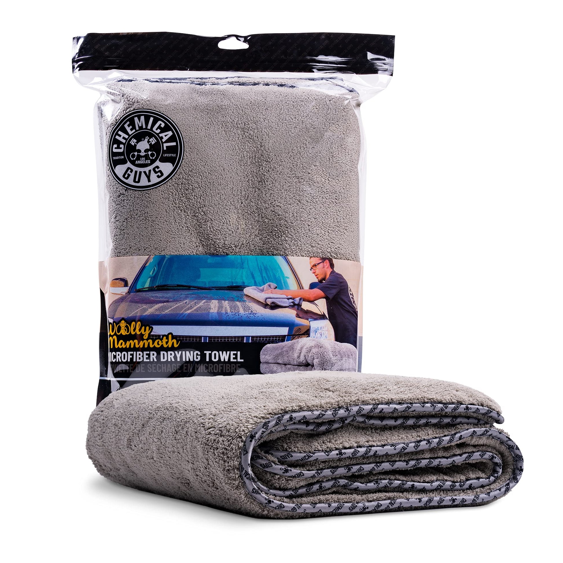 Chemical Guys MIC1995 Woolly Mammoth Large, Super Absorbent and Soft Microfiber Towels for Cars - 36" x 25" Gray, Ideal for Car Lovers and Auto Enthusiasts - Car Detailing Towels