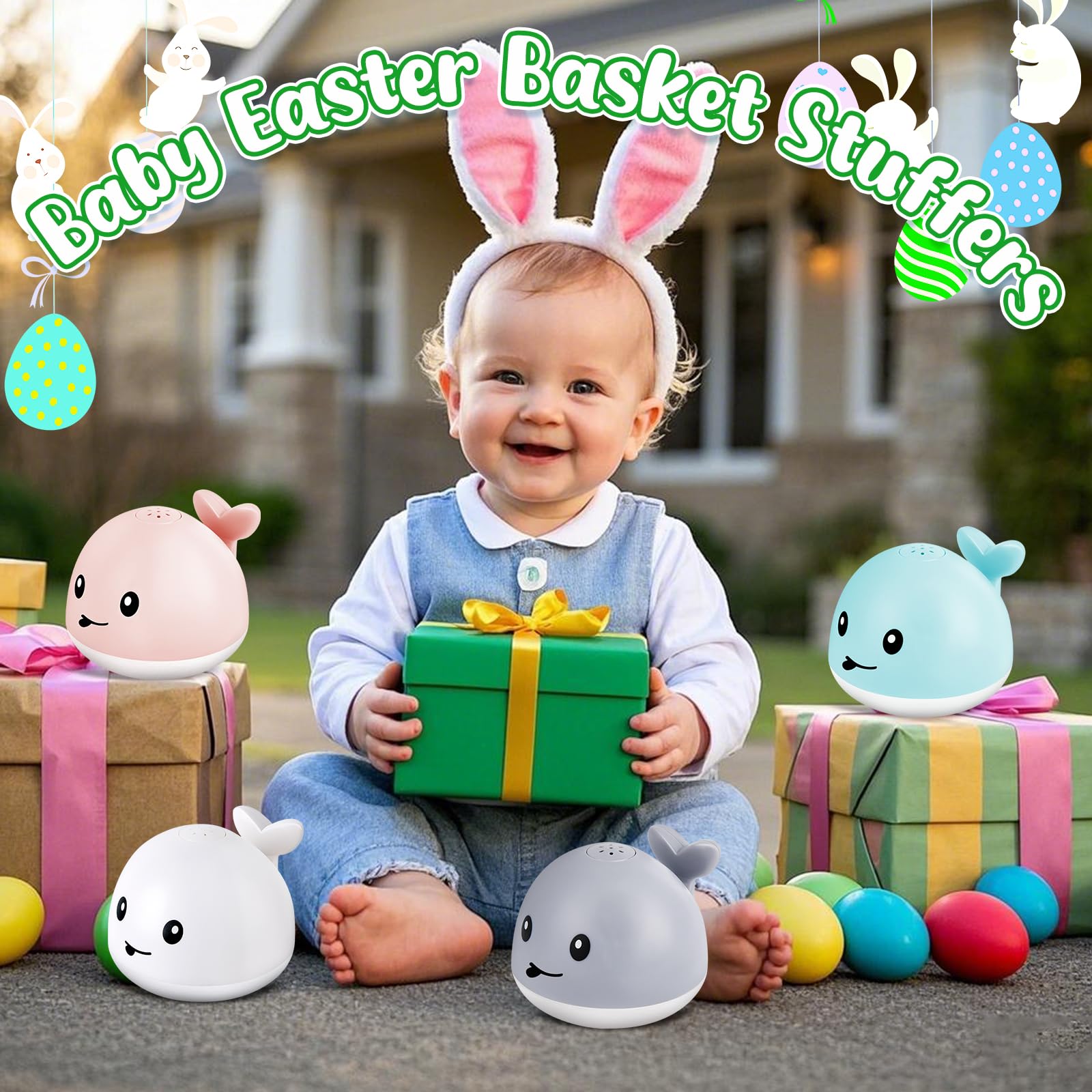 ANGGIKO Baby Bath Toys, Toddler Bath Toys for Kids Ages 1-3, Light Up Whale Bath Toy Sprinkler, Pool Water Table Infant Baby Toys 6-12-18 Months, Bathtub Fountain Toy, Toddler 1st Birthday 1 2 3 Gifts