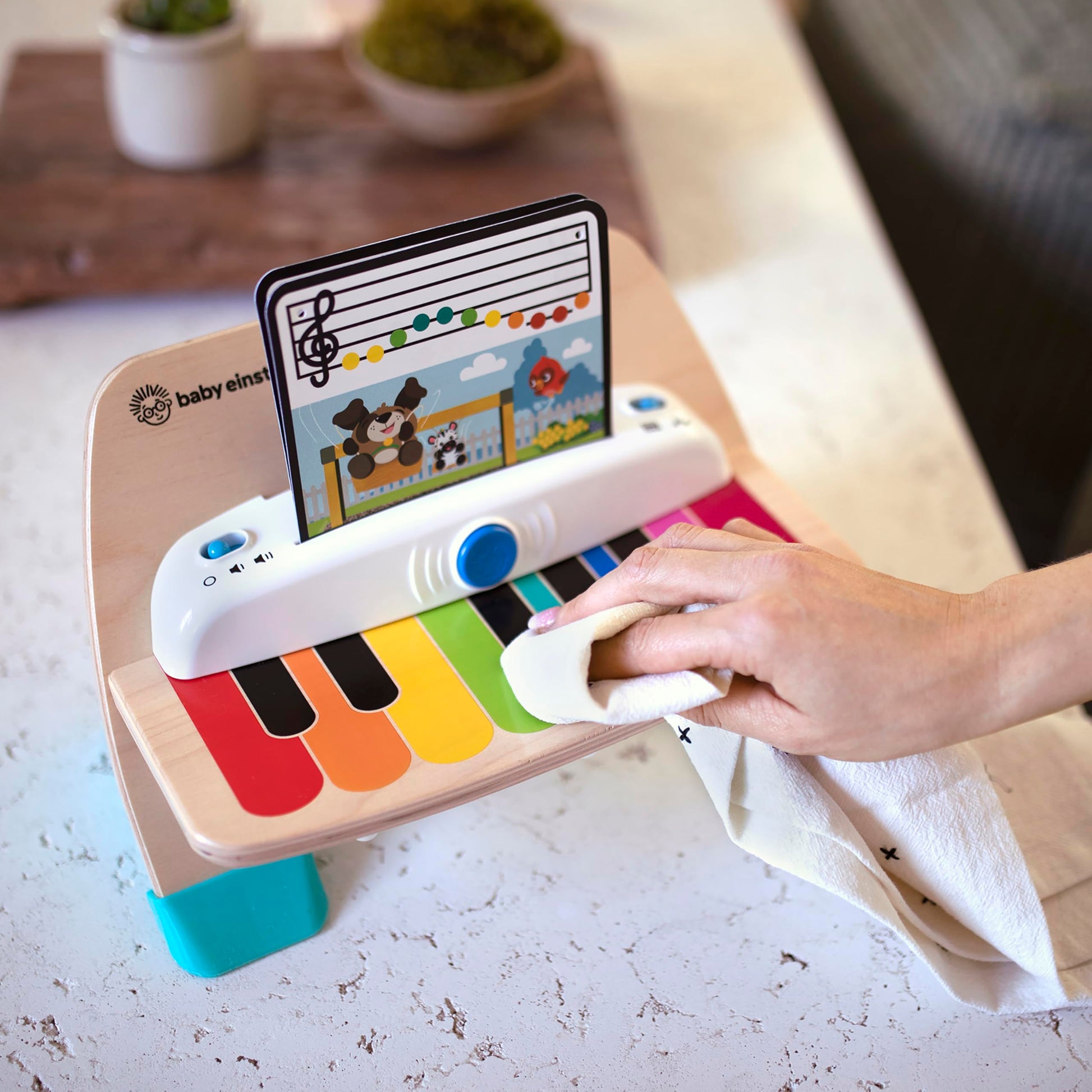 Baby Einstein and Hape Magic Touch Wooden Toy Piano, Montessori Musical Learning Toy for Babies and Toddlers 6mo+