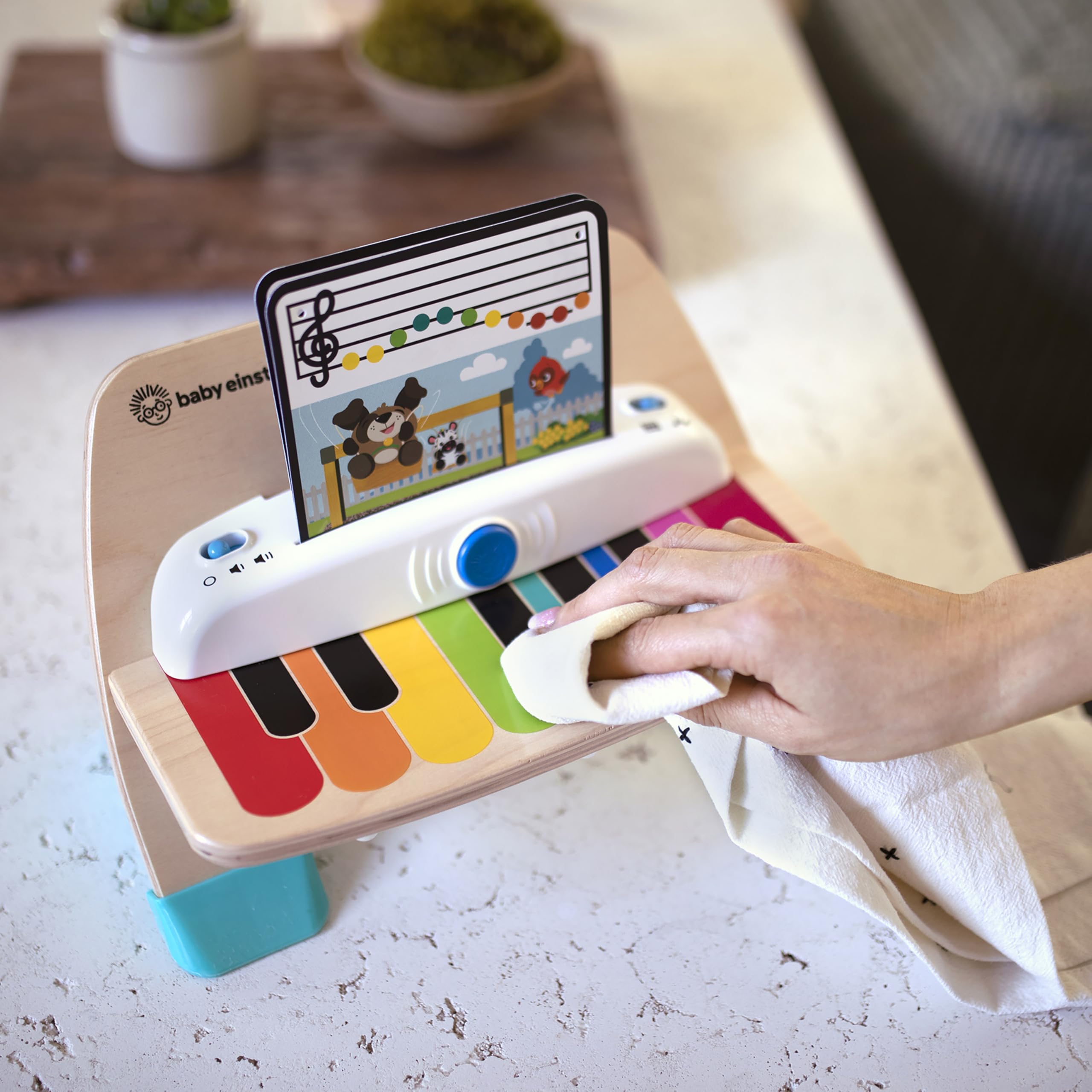Baby Einstein and Hape Magic Touch Wooden Toy Piano, Montessori Musical Learning Toy for Babies and Toddlers 6mo+