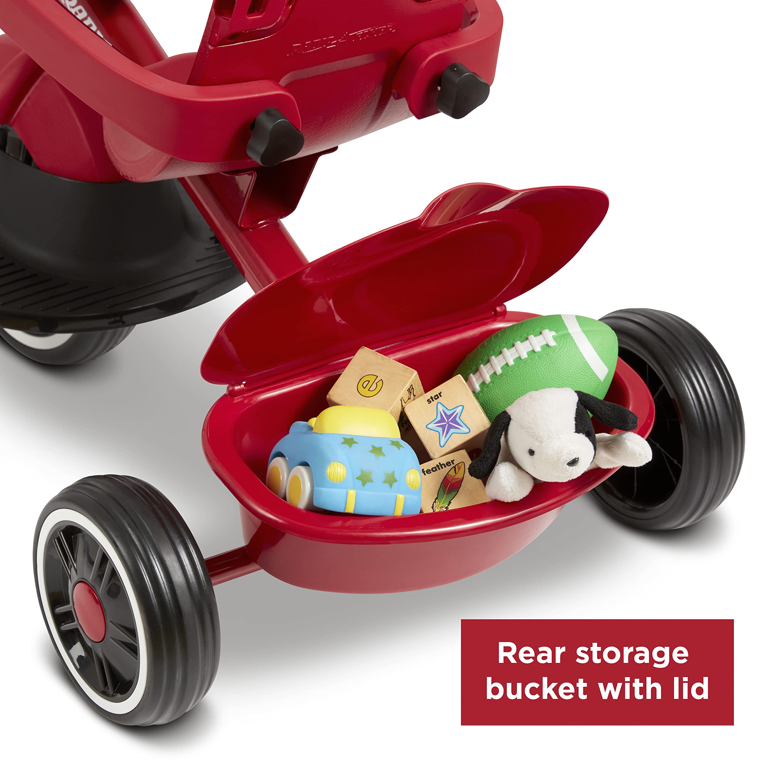 Toddler Bike, Kids Bike, Tricycle Toddler Toys for Ages 2-4, Baby Toy, Radio Flyer 4-in-1 Stroll 'N Trike, for Ages 1-5 Years, Red (Amazon Exclusive)