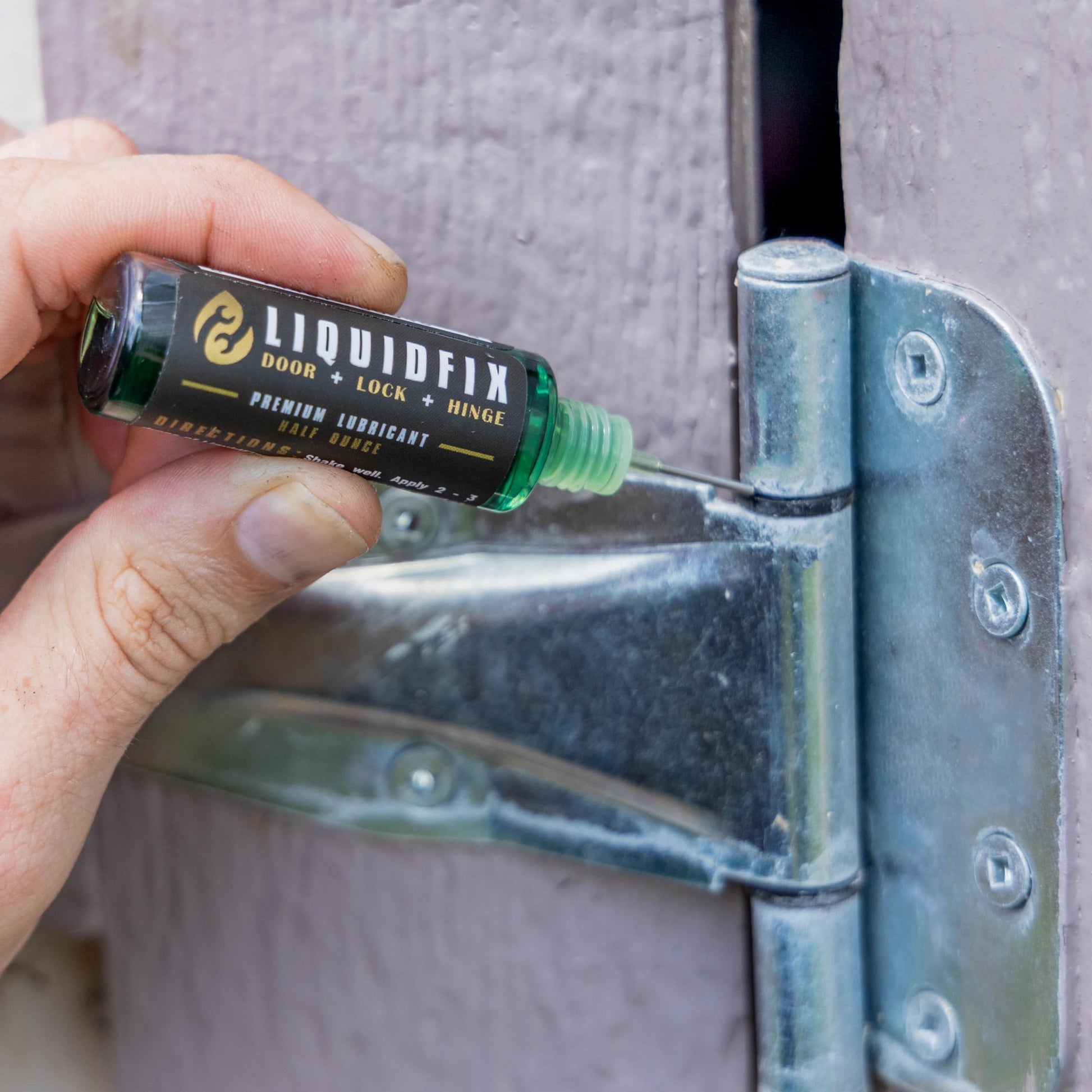 LIQUIDFIX - Door, Lock & Hinge Lubricant - Instantly Reduces Noise - Lubricates Hinges - with 4 oz Dropper & 0.5 oz Needle Oiler - for Sliding Door, Locks, Squeaky Doors, Hinges & More