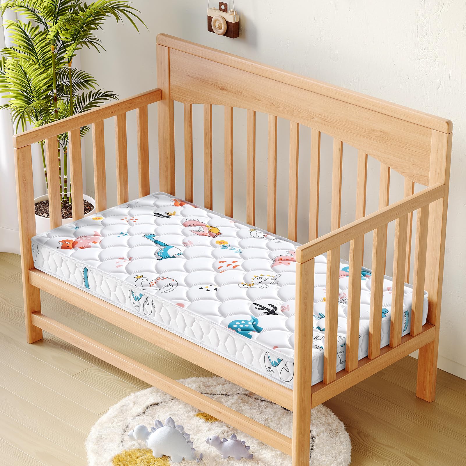 Letmxiu Premium 5" Crib Mattress and Toddler Mattress, Dual-Sided and Firm, Hypoallergenic Crib Mattress, Fits Standard Crib and Toddler Bed