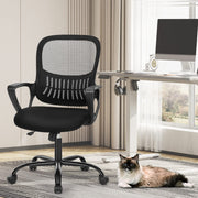 Sweetcrispy Home Office Ergonomic Mesh Executive Chair with Lumbar Support and Rolling Wheels, Computer Desk Adjustable Height Chair for Study