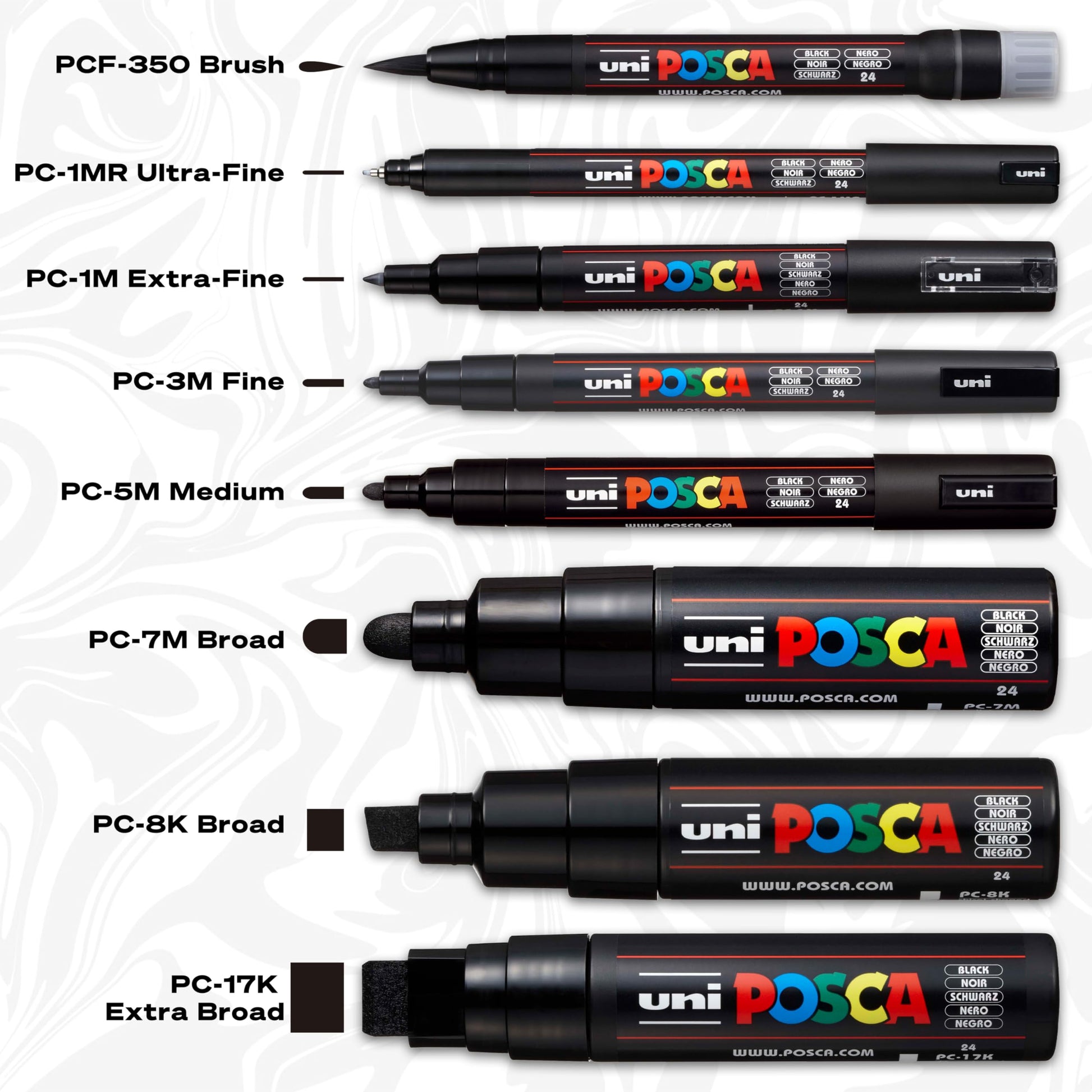 8 Paint Markers, 3M Fine Posca Markers with Reversible Tips, Acrylic Paint Pens for Art Supplies, Fabric Paint
