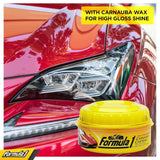 Formula 1 Carnauba High-Gloss Shine Car Wax Paste – Carnauba Wax Car Polish for Car Detailing to Shine & Protect – Car Scratch Remover w/Micro Polishing Agents – Car Cleaning Supplies (8 oz)