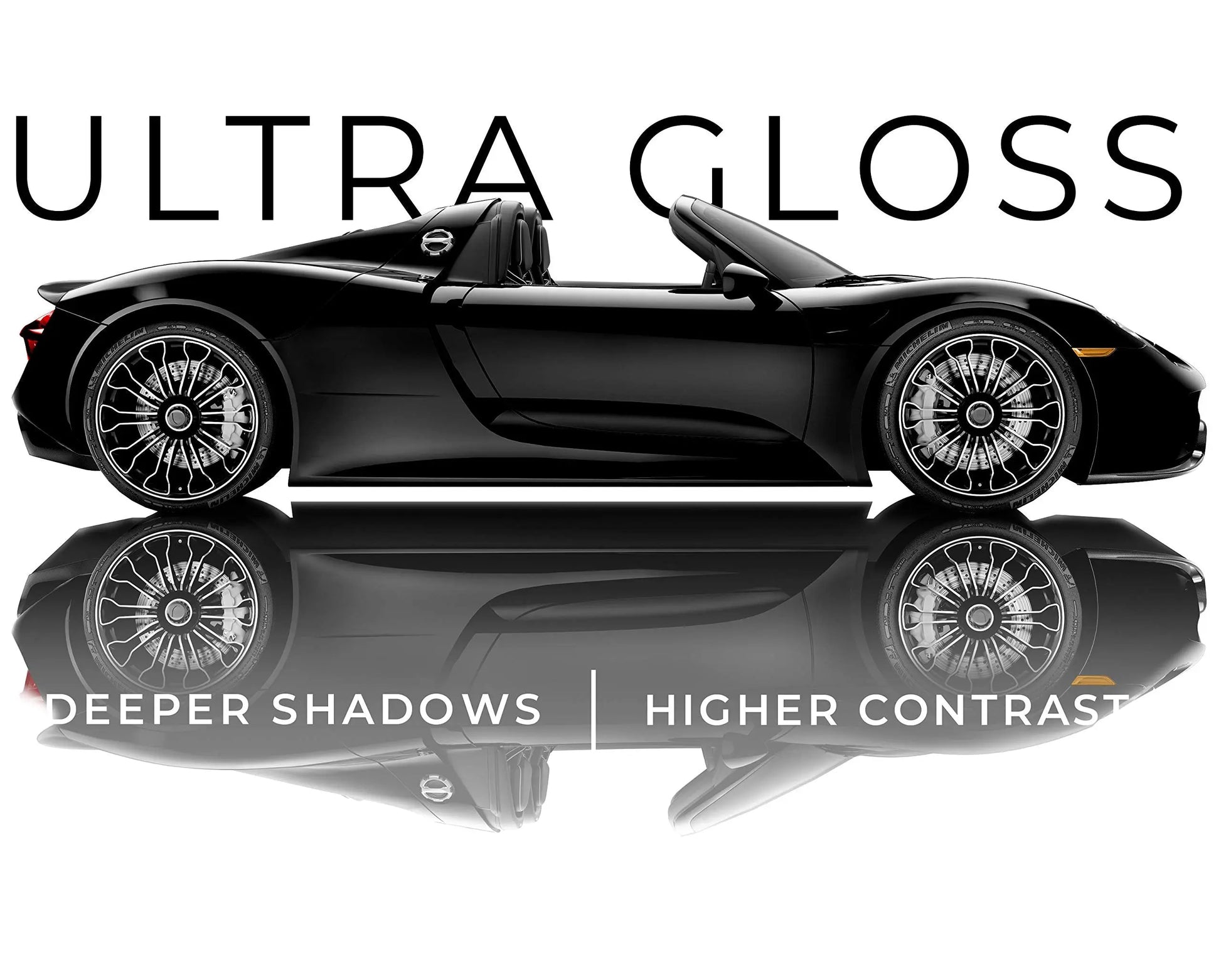 VViViD+ Ultra Gloss Premium Vinyl Car Wrap Film (1ft x 5ft, Gloss Piano Black)