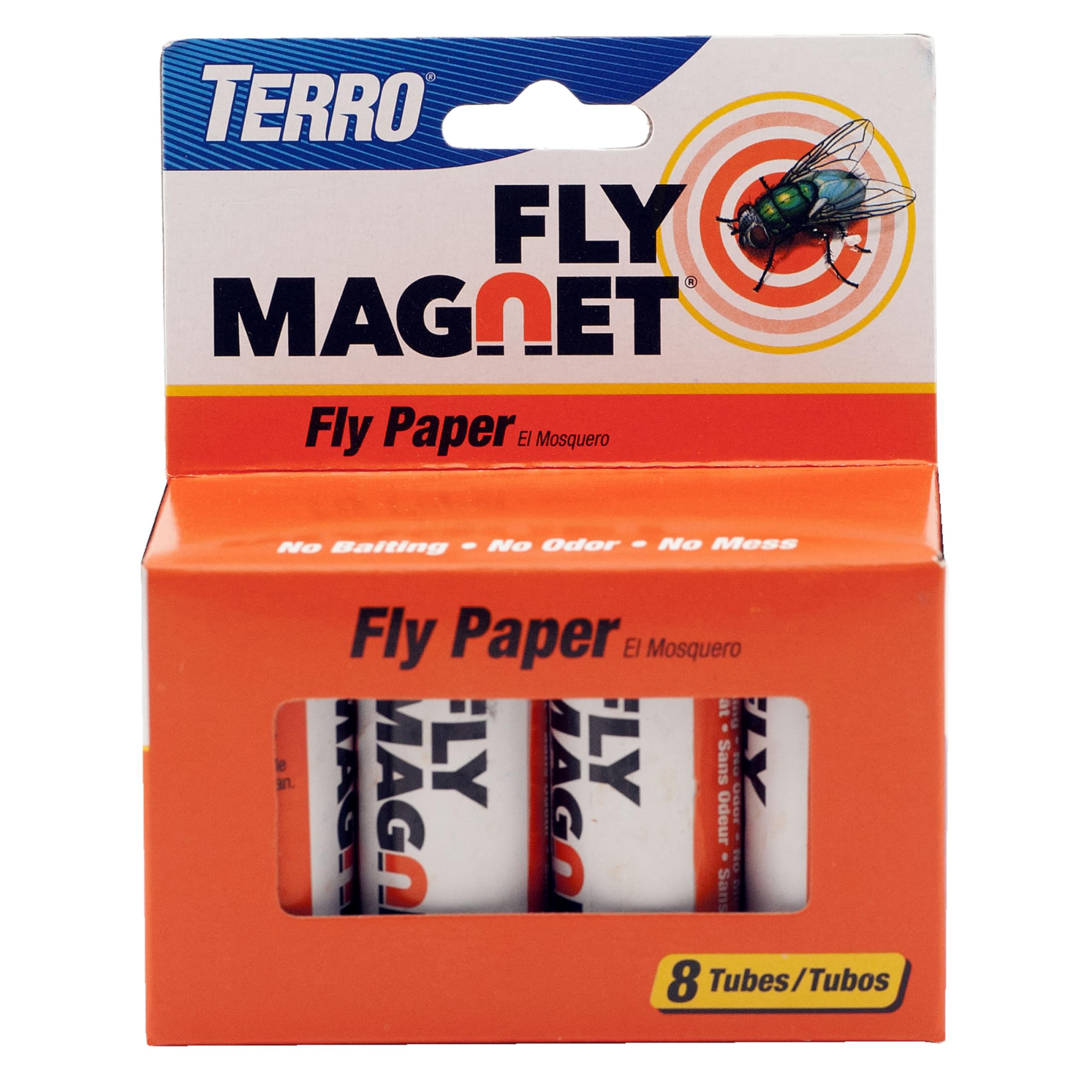 TERRO T518 Fly Magnet Sticky Fly Paper Fly Trap, 8 Count (Pack of 1)