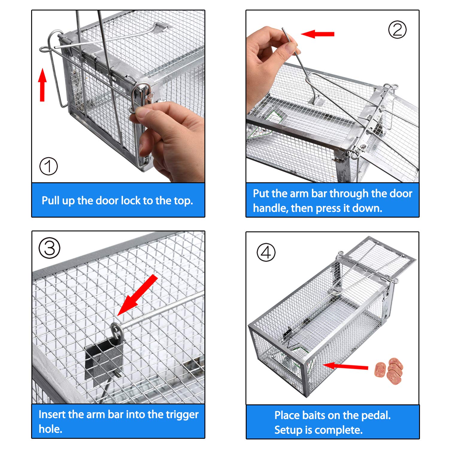 Gingbau Live Chipmunk Trap Humane Mouse Rat Cage Trap for Indoors and Outdoors