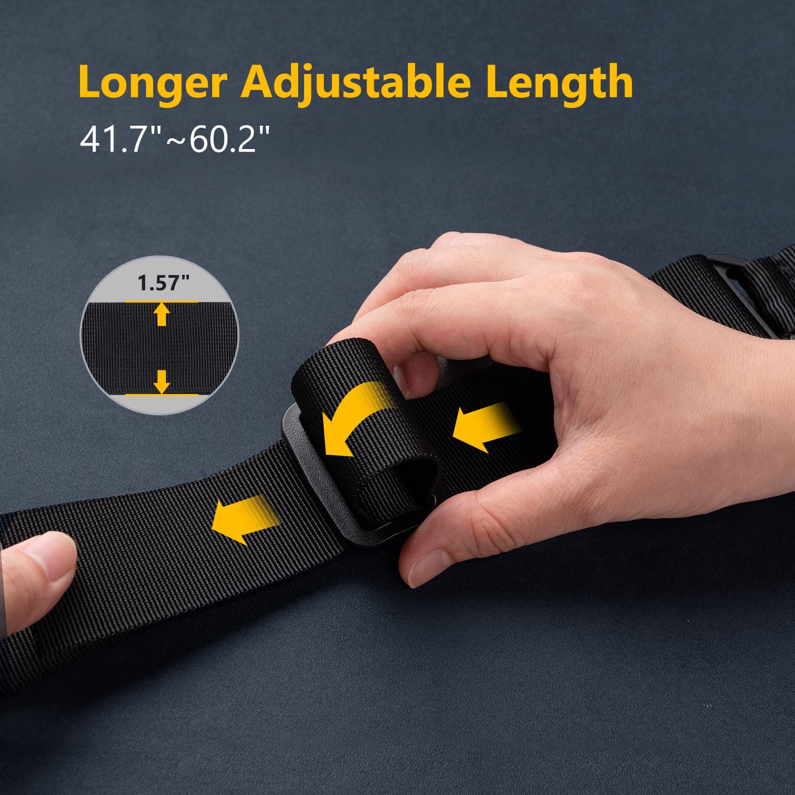 CVLIFE Rifle Sling Traditional Two Sling Adjustable Length Gun Sling for Rifle with 2 Pack 1.25” Swivel for M-Rail Black