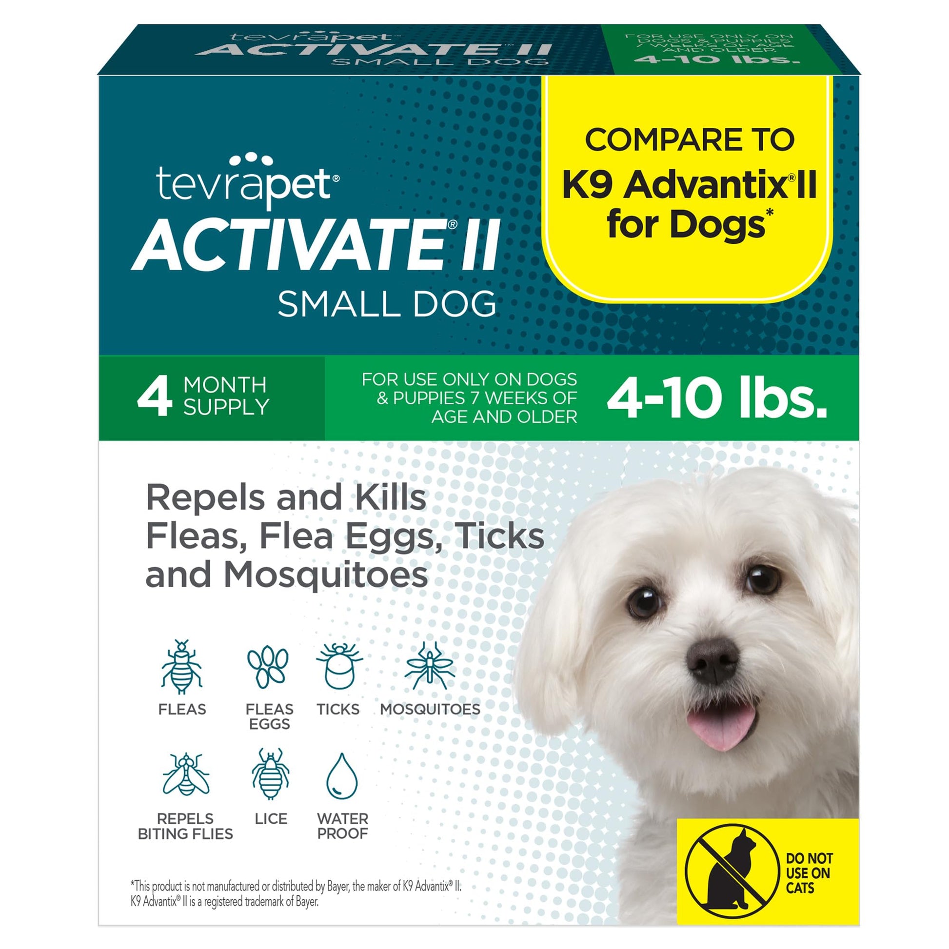 Activate II Flea and Tick Prevention for Dogs | 4 Count | Large Dogs 21-55 lbs | Topical Drops | 4 Months Flea Treatment