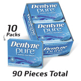 Dentyne Pure Mint with Herbal Accents Sugar Free Gum, 10 Packs of 9 Pieces (90 Total Pieces)