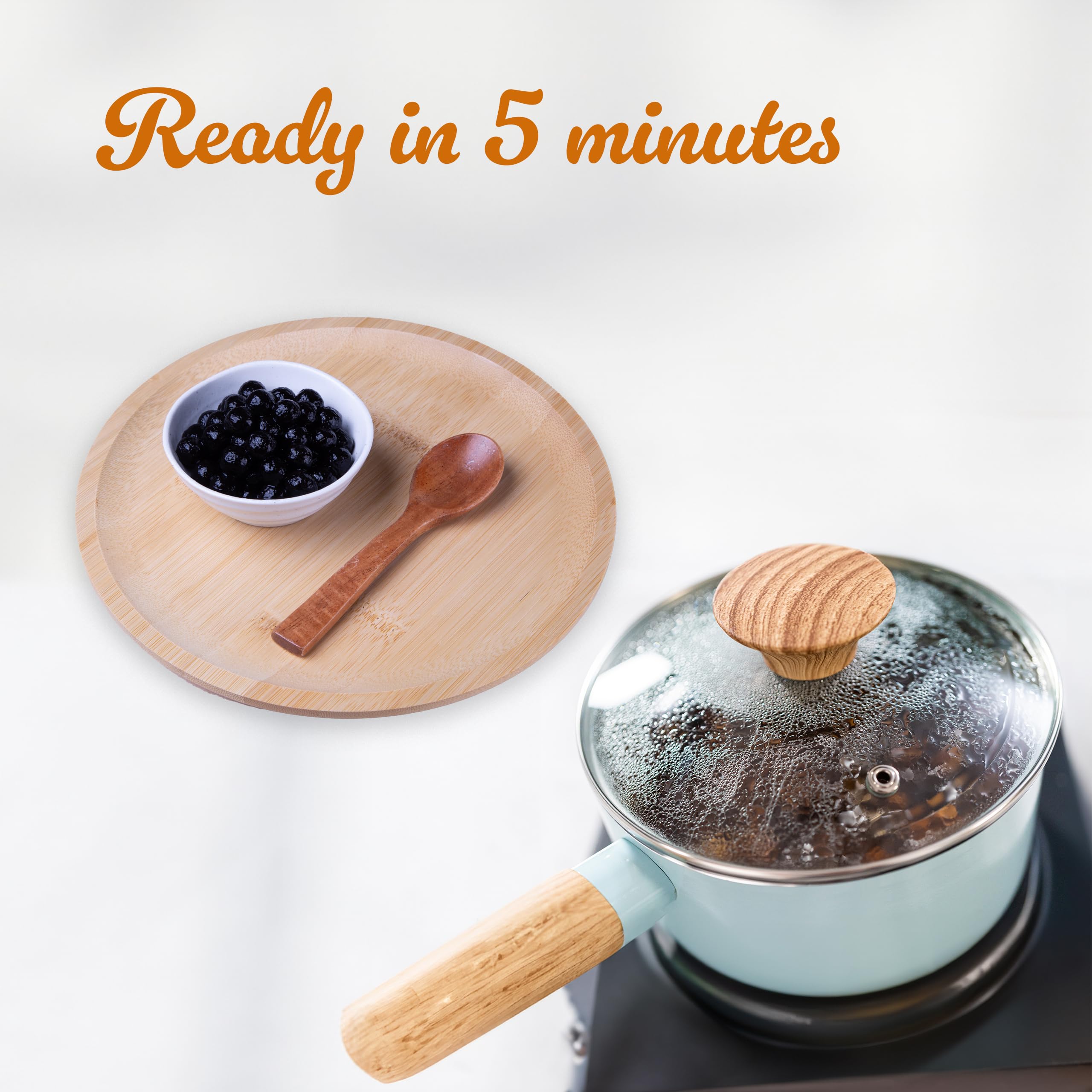 WuFuYuan Boba Tapioca Pearls, Black Sugar Flavor, Ready to Cook in 5 Minutes or Microwave in 3 Minutes, 8.8 oz. (Pack of 2)