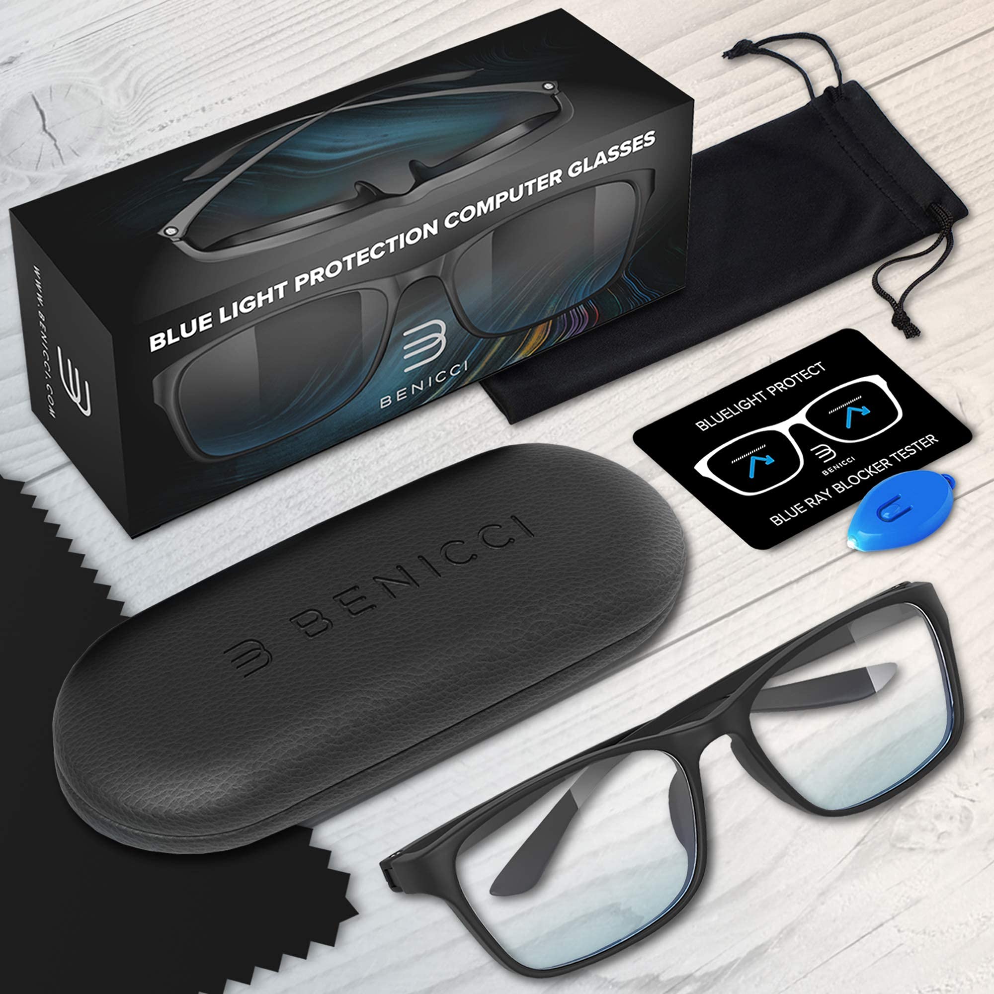 Stylish Blue Light Blocking Glasses for Women & Men – Helps Ease Digital Eye Strain & Headache from Computers, Phones w/Case