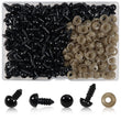 TOAOB 150pcs 8mm Black Plastic Safety Eyes Crafts Safety Eyes with Washers for Stuffed Animals Amigurumis Crochet Bears Doll Making