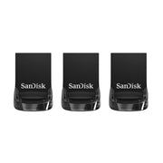 SanDisk 32GB 3-Pack Ultra Fit USB 3.1 Flash Drive (3x32GB) - SDCZ430-032G-G46T, Black