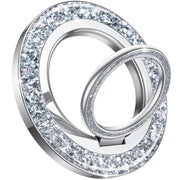 Lamicall Magnetic Phone Ring for MagSafe Grip - 2024 [Super Magnet] Stylish Twinkle Ring Holder Stand with [Upgrade Gear Hinge], Mag Safe Accessory for iPhone 16 15 14 13 Pro Max Plus, Glitter Silver