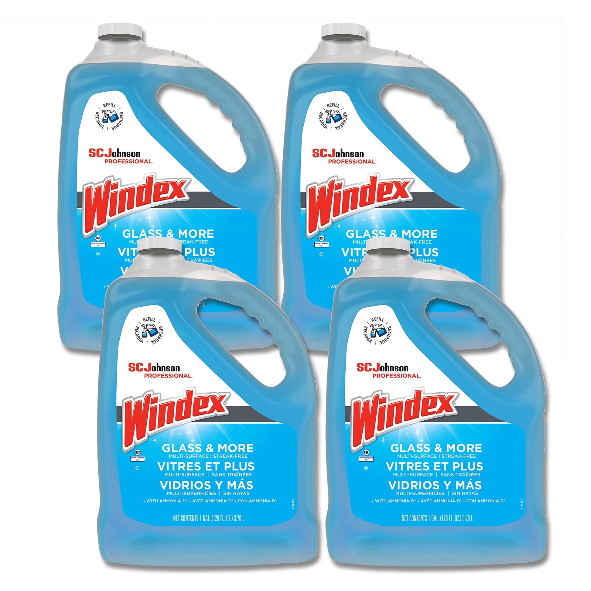 Windex® Glass & Multi-Surface Cleaner, 128 Oz Bottle, Case Of 4
