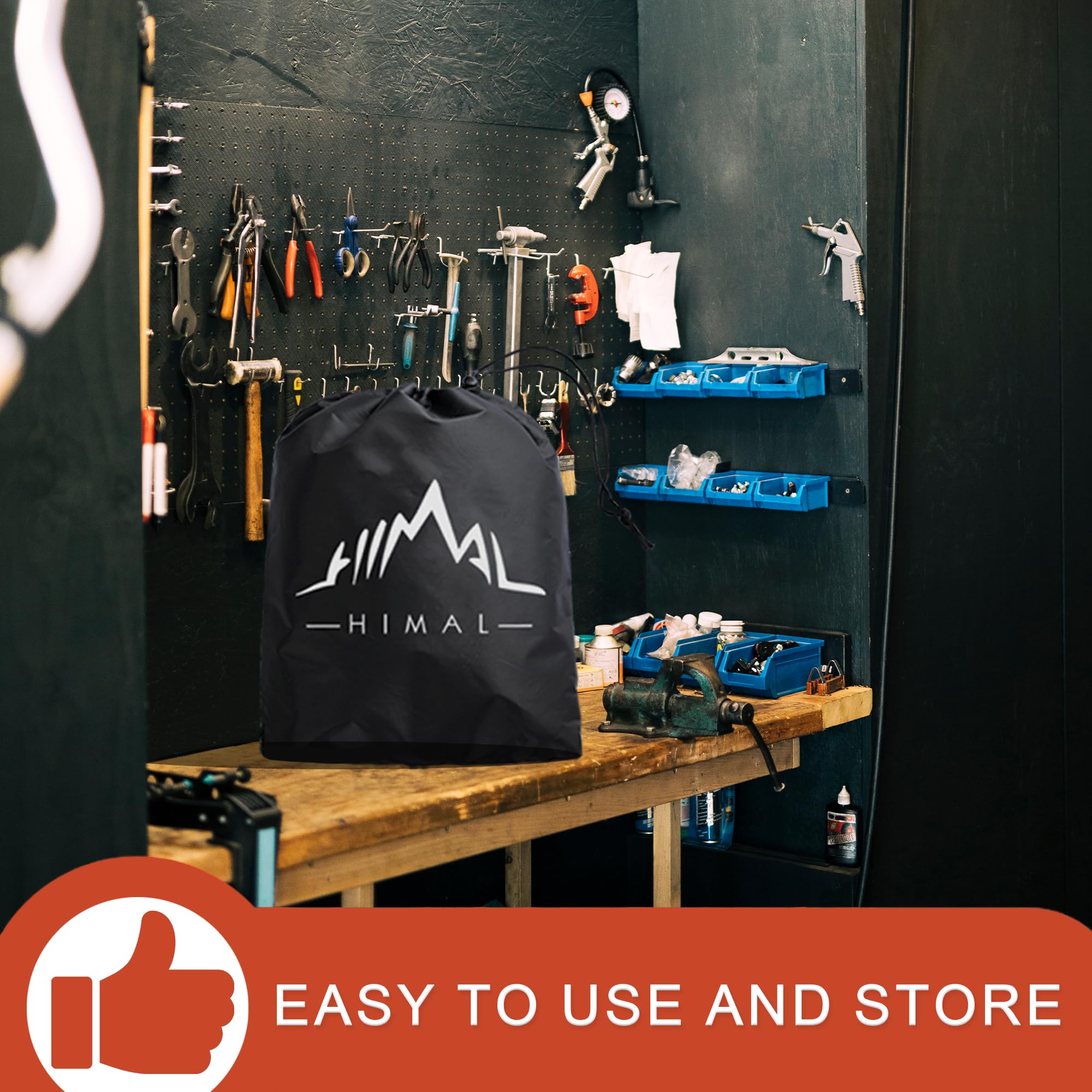 Himal Outdoors Lawn Mower Cover - Tractor Cover Fits Decks up to 54" Heavy Duty Protector, 420D Polyester Oxford Universal Fit with Drawstring