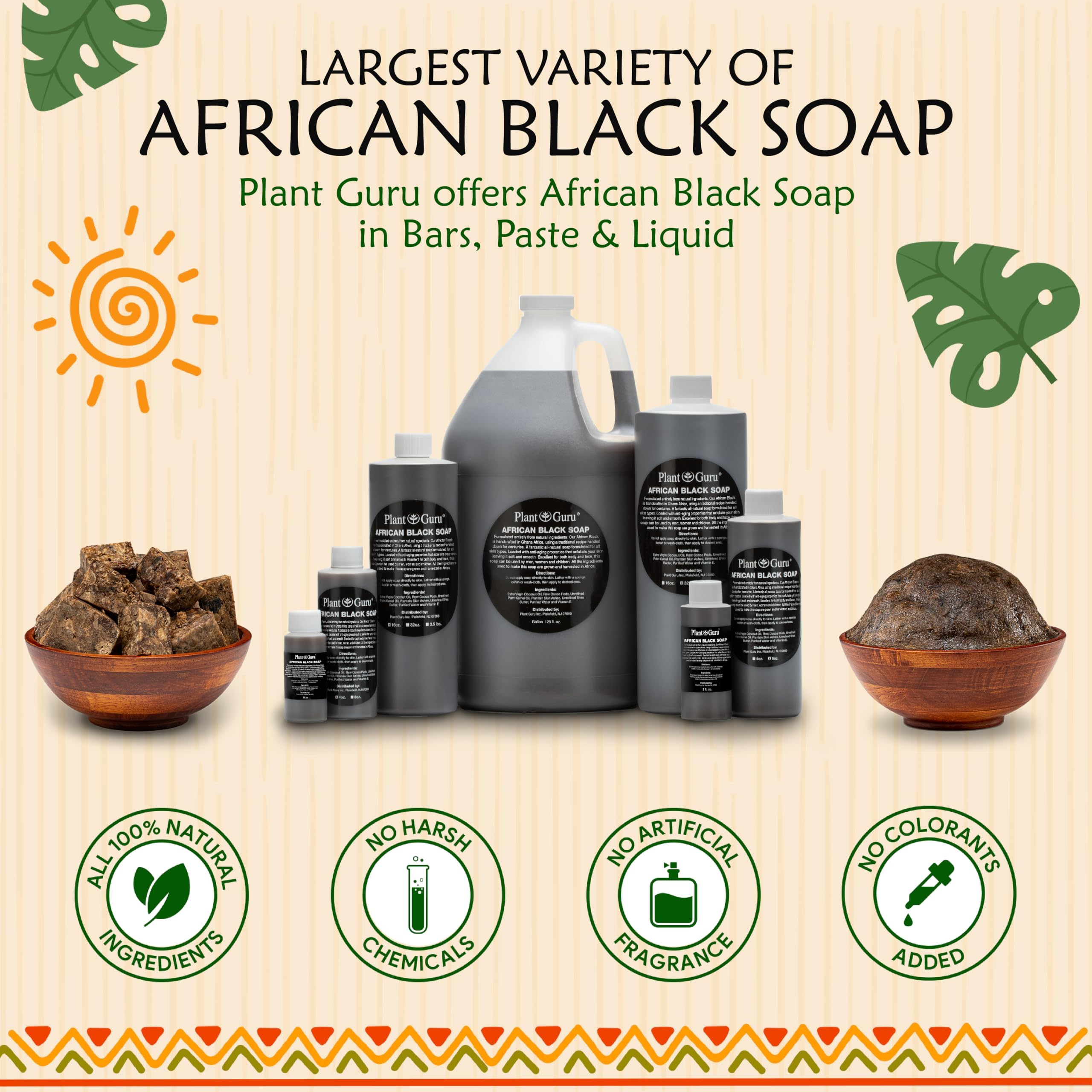 Raw African Black Soap Bar 8 oz. - 100% Pure Natural From Ghana. Acne Treatment, Aids Against Eczema & Psoriasis, Dry Skin, Scars and Dark Spots. Great For Pimples, Blackhead, Face & Body Wash.