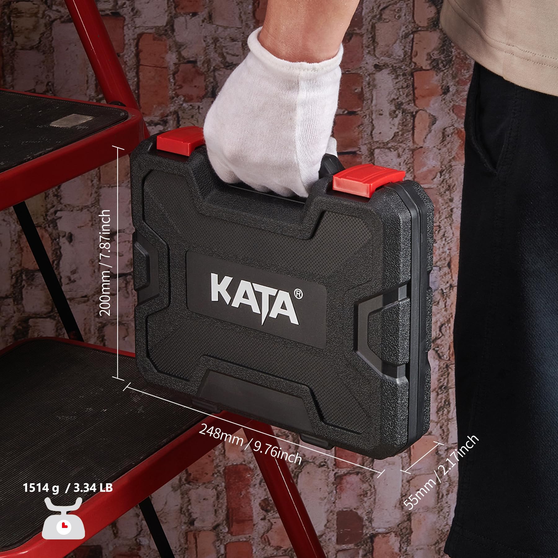 KATA Hole Saw Set 20PCS Hole Saw Kit with 3/4"-6"(19-152mm) 13PCS Saw Blades, 2 Mandrels, 3 Drill Bits, 1 Installation Plate, 1 Hex Key, Ideal for Soft Wood, Plywood, Drywall, PVC