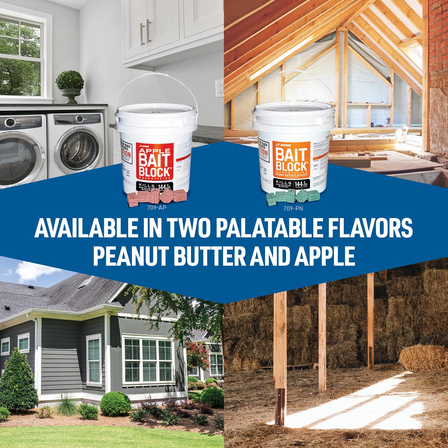 Bait Block Apple Flavor Rodenticide – 4 lb. Pail – Effective Rodent Control Bait Blocks – Long-Lasting and Easy to Use