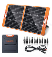 100 Watt Portable Solar Panel for Power Station, Foldable 100W Solar Panel for Camping Hiking Off-Grid Living, Monocrystalline Folding Panel Solar with 5V USB 18V DC Output