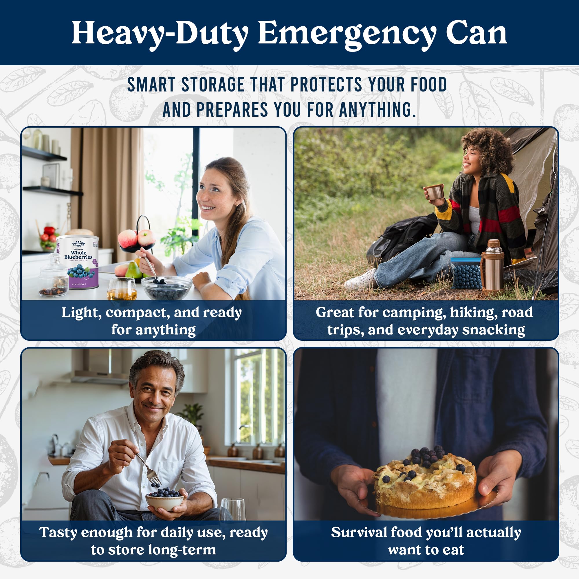 Augason Farms Dried Whole Blueberries Can – Dried Fruit for Baking & Emergency Food Supply – Dehydrated Camping Food with Long Shelf Life for Everyday Meal – 26 Servings