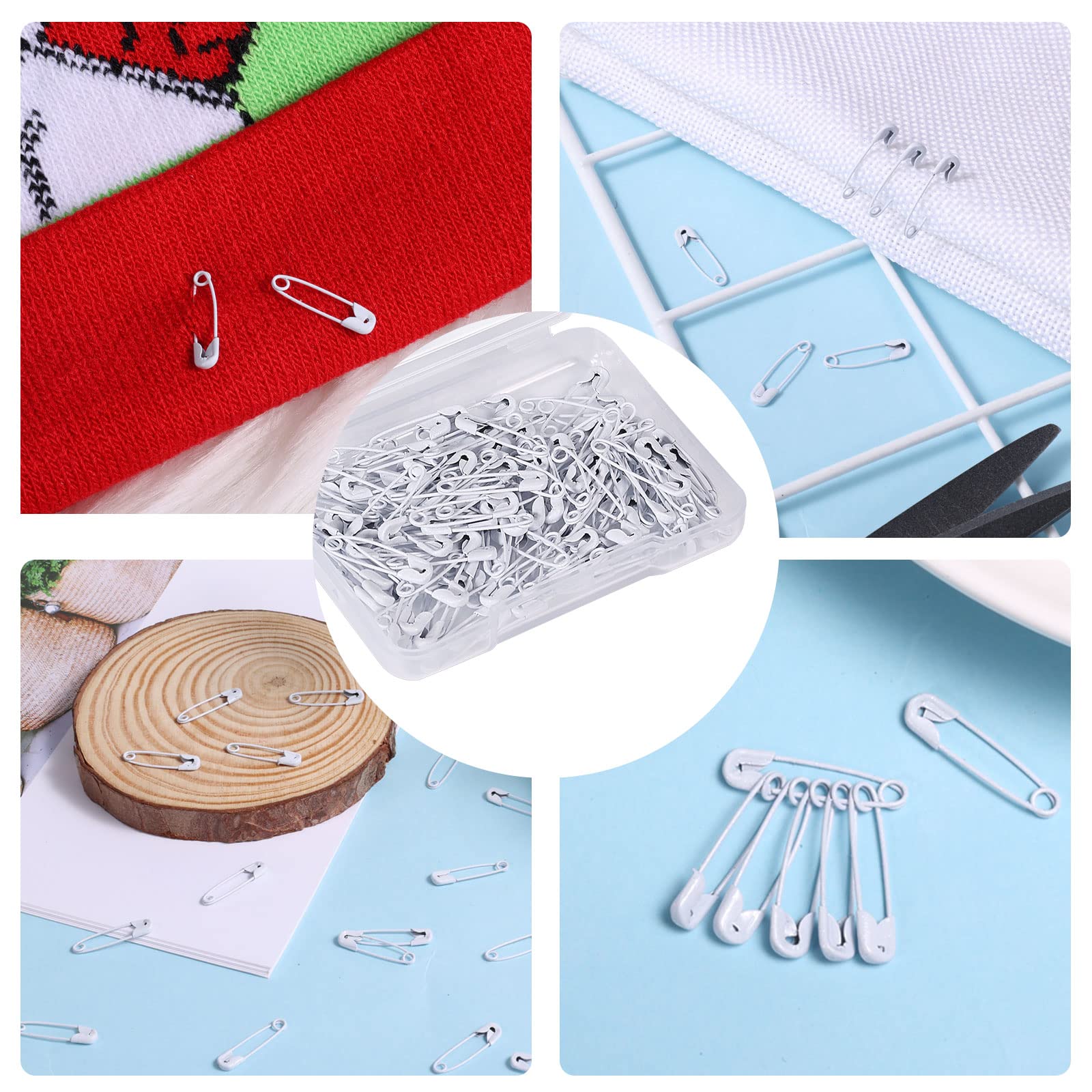 120pcs Safety Pins, 19mm Mini Safety Pins for Clothes Metal Safety Pin for Clothing Sewing Handicrafts Jewelry Making (White)